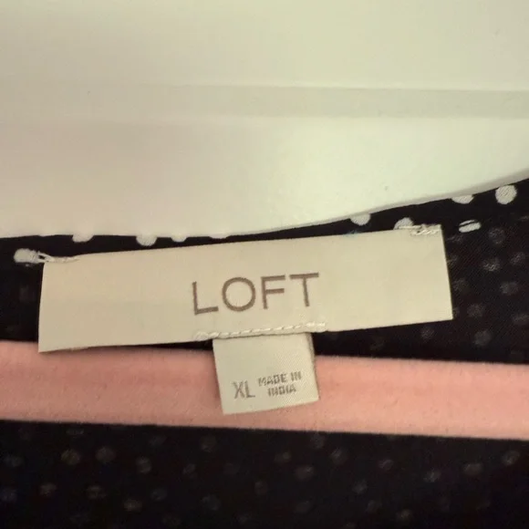 LOFT Black and White Dotted Top - Picture 5 of 5